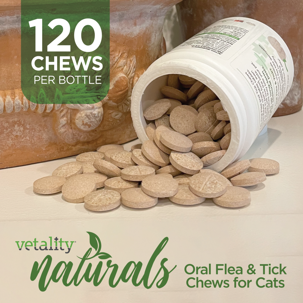 Vetality Naturals Oral Flea & Tick Chews for Cats 120 ct - Vetality